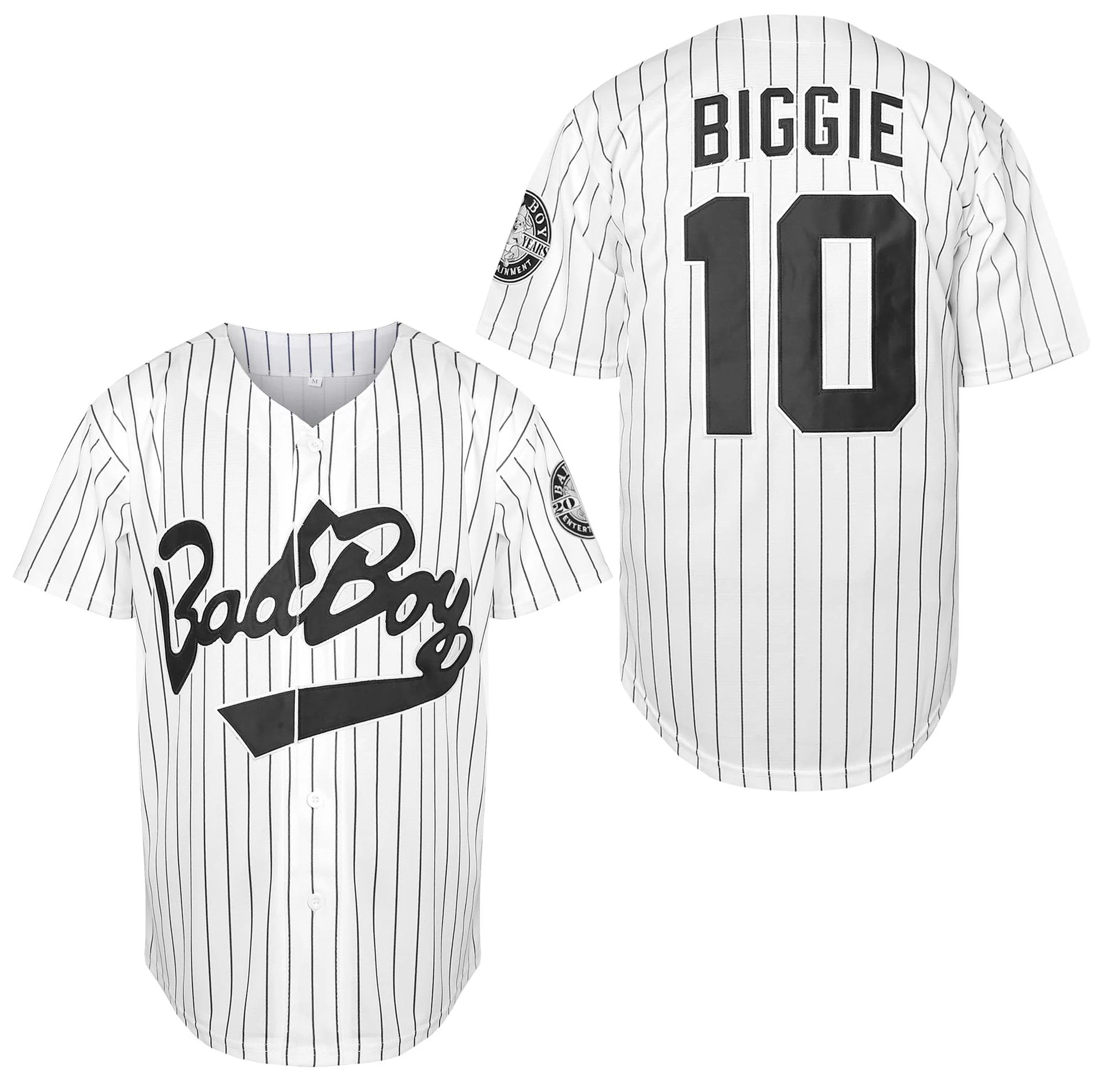 Biggie Smalls Baseball Jersey 10 Badboy Baseball Jersey 90S Hip Hop Jersey  Mens Movie Colplay Shirt