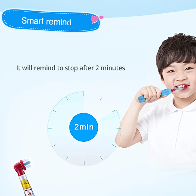 Oral-B Kid's Electric Toothbrush Battery Powered Rotation Tooth Brush Oral Dental Clean with 2 Minutes Timer For Children Age 3+ electric toothbrush
