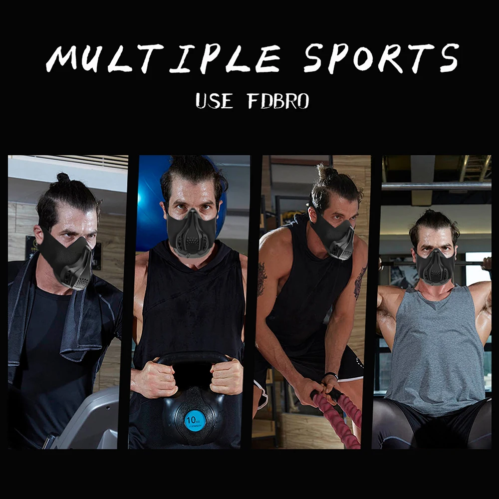 Sports Mask Adjustable 48 Levels Breathing Air Resistance Exercise Running Fitness Mask Fitness Exercise Physical Endurance Trai