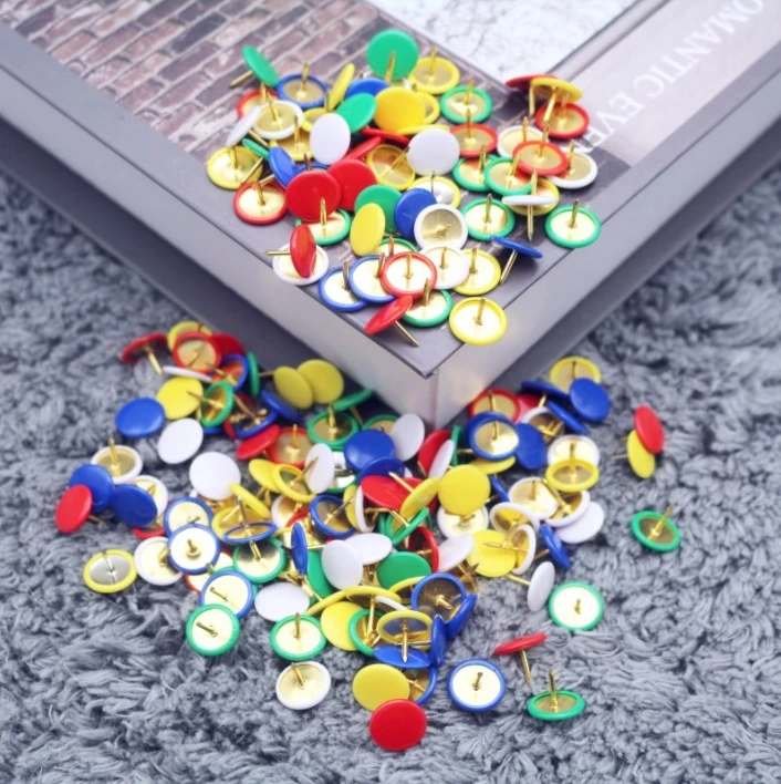 Push Pins 100pcs Color Decorative Multi Functional Flat Headed Thumbtacks For Wall Decoration Photo Office School