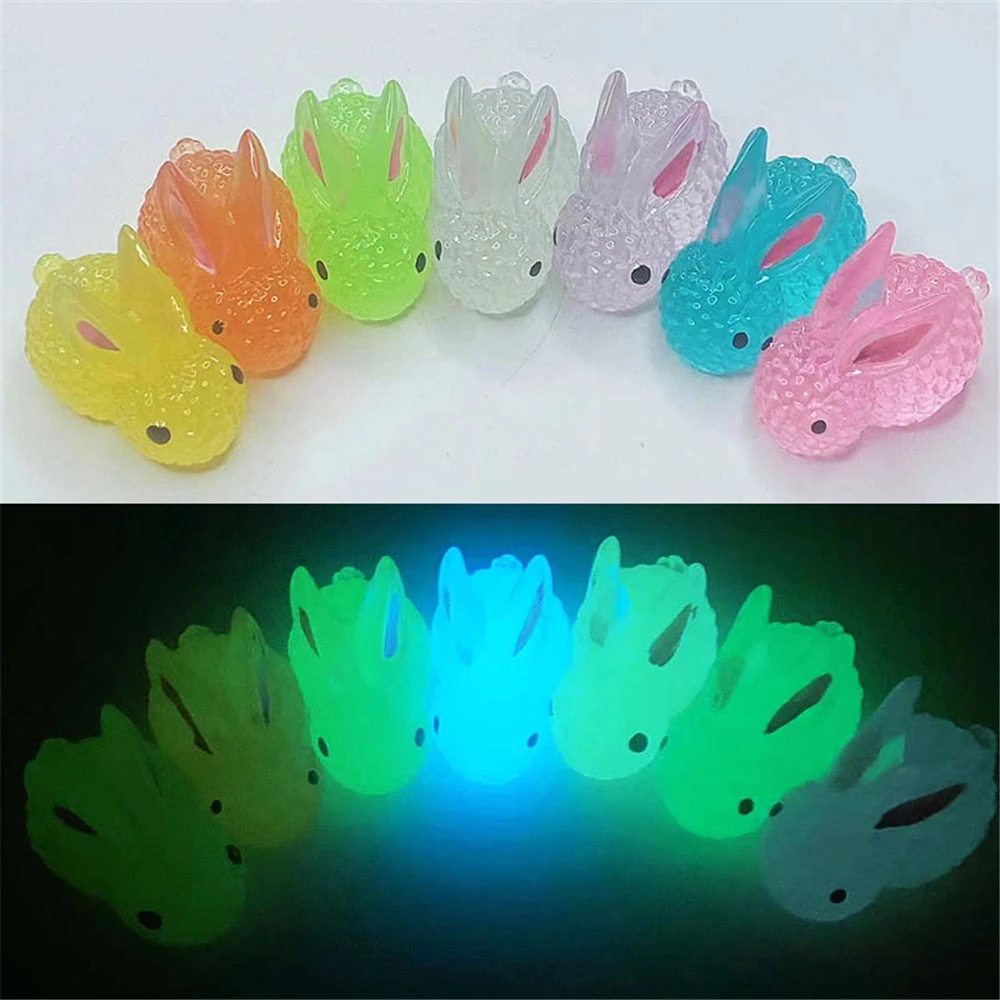 5-10pcs-Fluorescence-Rabbit-Figurine-Micro-Animals-Statue-Home-Decor ...