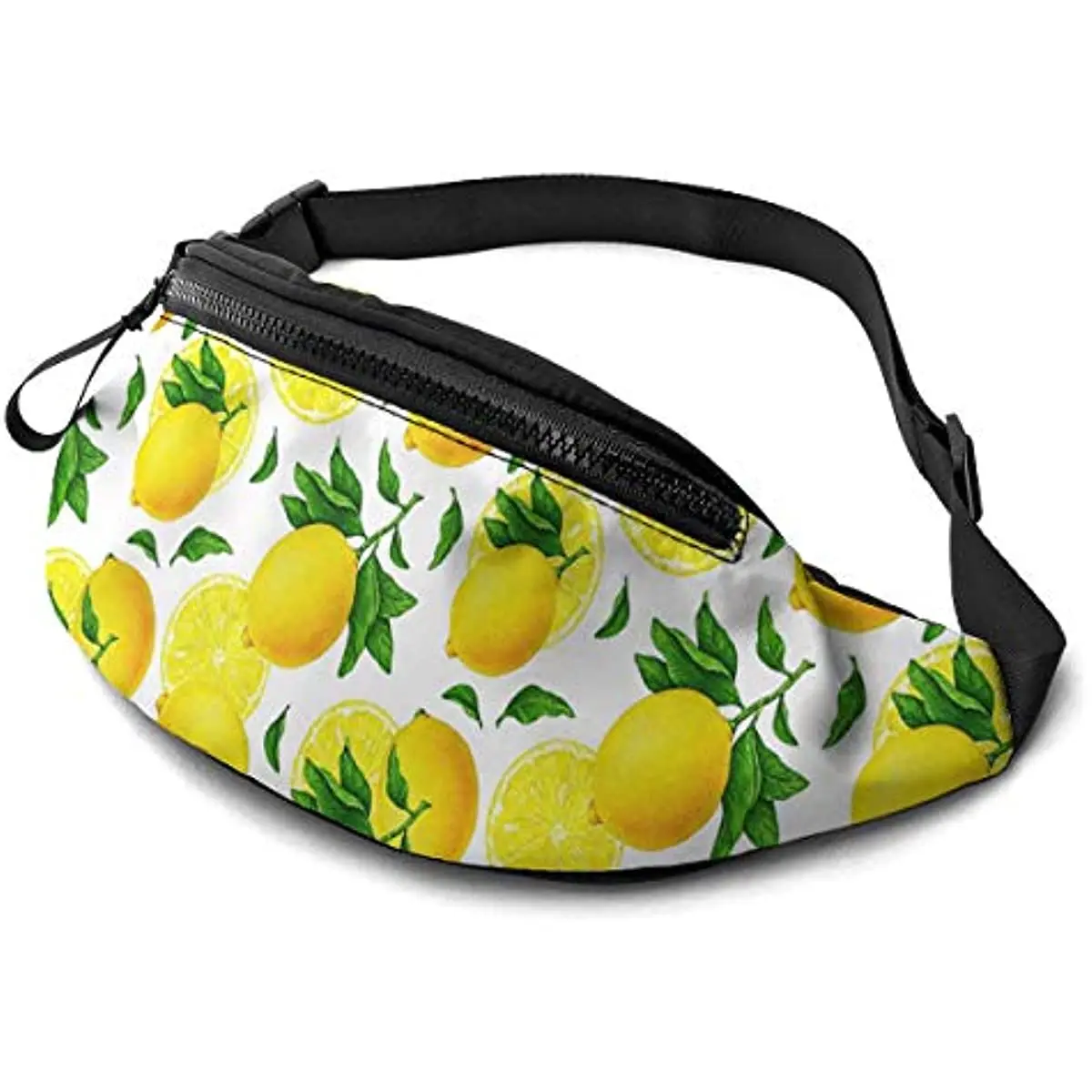 

Fanny Pack Yellow Lemon Fruits Waist Bag with Headphone Hole Belt Bag Adjustable Sling Pocket Fashion Hip Bum Bag for Women Men