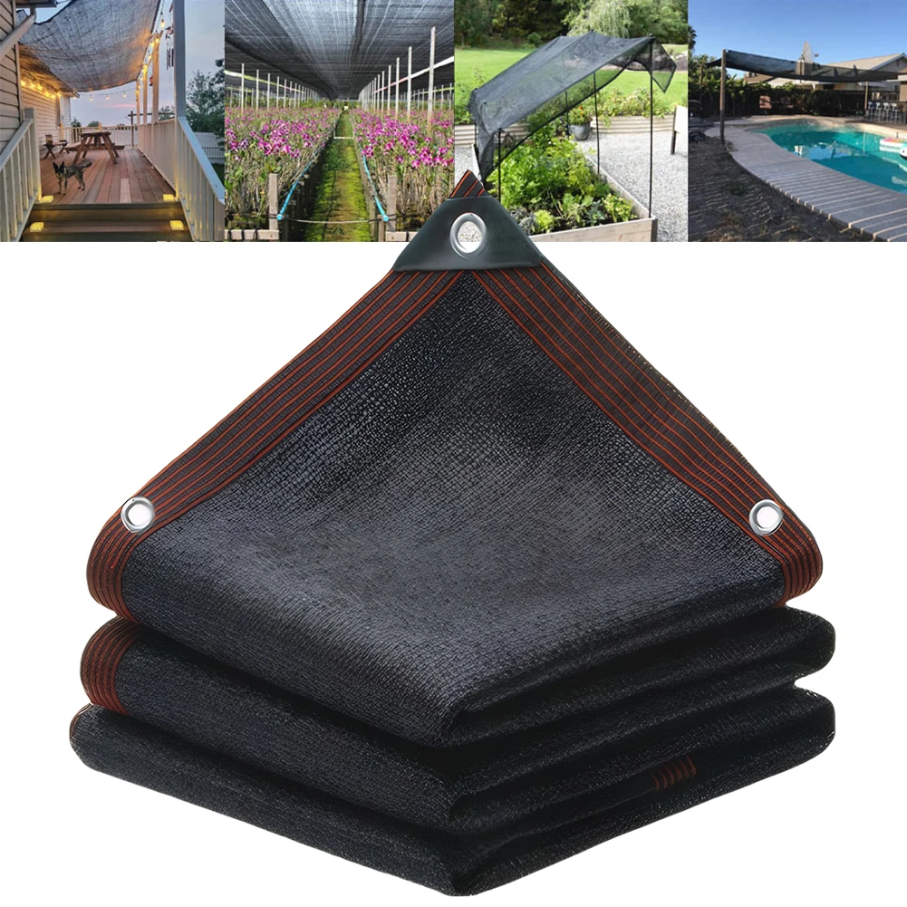 Sunblock Shade Mesh Tarp Garden Sunblock Shade Cloth with Grommets Mesh Tarp Black Cloth for Greenhouse Barns Kennel Patio