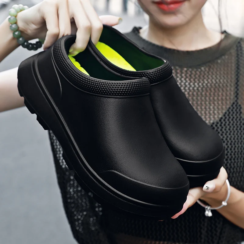 Men's and Women's Chef Shoes Wear-resistant Outdoor Leisure Shoes, Waterproof Rain Shoes Restaurant Dirt Resistant Work Shoes