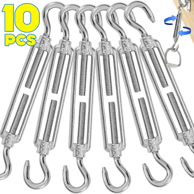 Tenditori M4 Con Gancio In Acciaio Inox 304 – Kit Da 6 Pezzi Per Tensionare Funi Metalliche, Ideali Per Vele Parasole, Tende E Ringhiere - Robusti E Antiruggine - 4