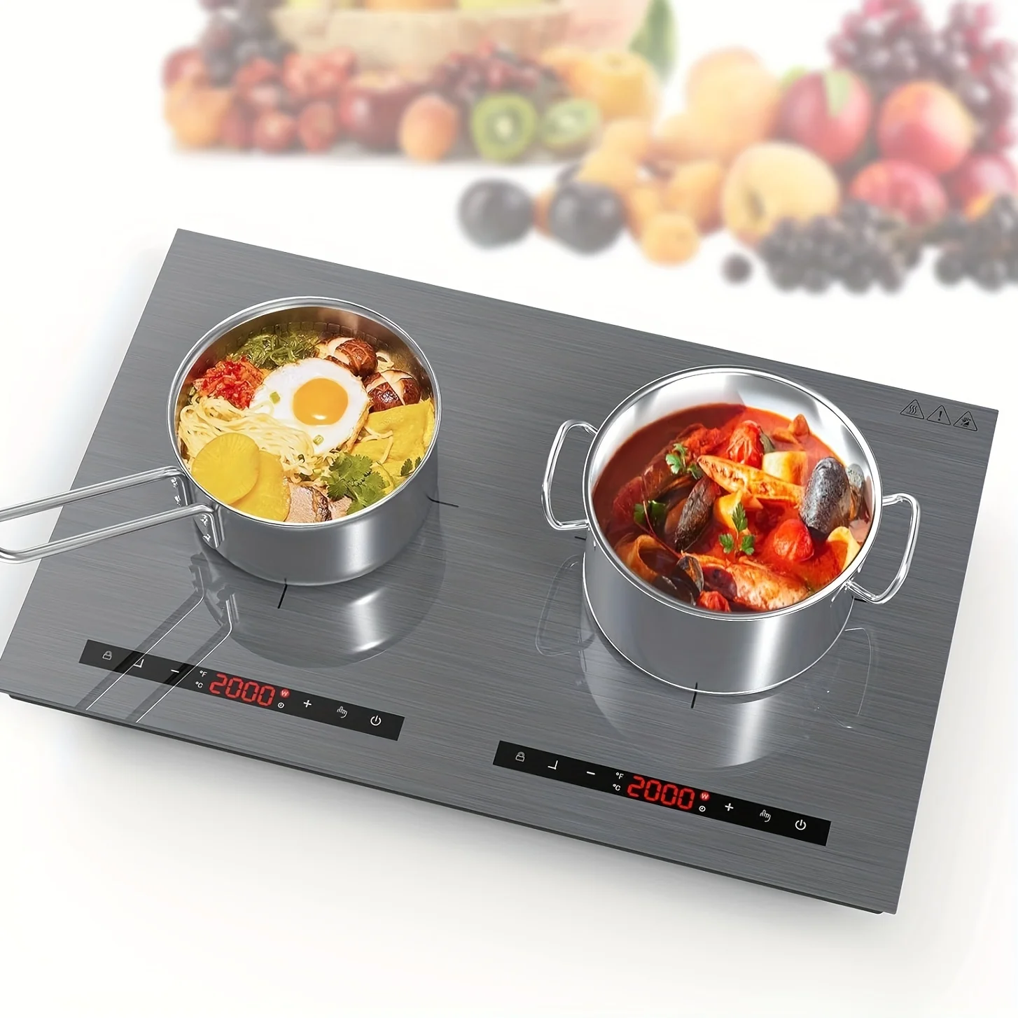 

1pc, Double Induction Cooktop, 2 Burners Induction Cooktop 24 Inch, 4000W Portable Cooktop 110v, Countertop Burner Stove 9 Lev