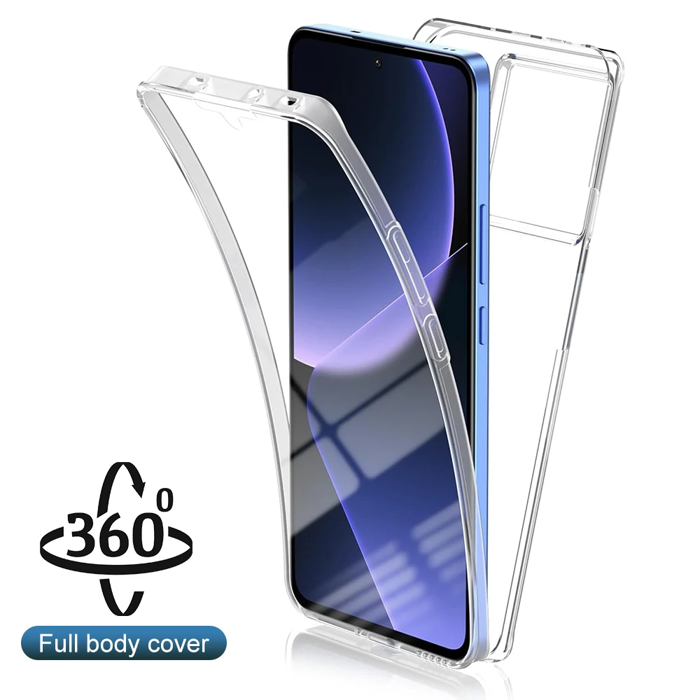 360 Full Body Clear Hybrid Protective Case with Hard Screen Guard and Soft Shell