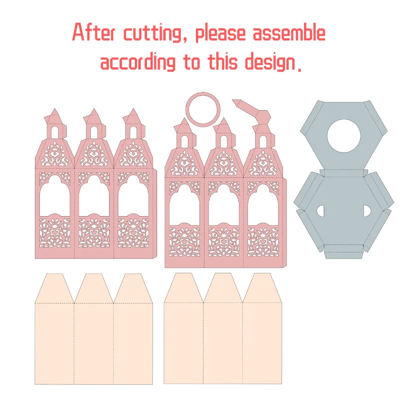 4 Designs 3D Classic Lantern Metal Cutting Dies for DIY Scrapbooking Album Paper Cards Decorative Crafts Embossing Die Cuts