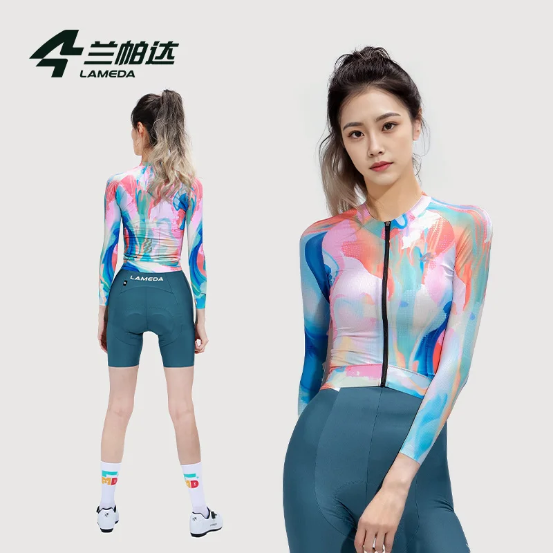 Lameda Women's Long Sleeve Cycling Jersey Professional Quick Dry Thin Apparel For Bicycle Enthusiasts Ideal For Road Bike Sport