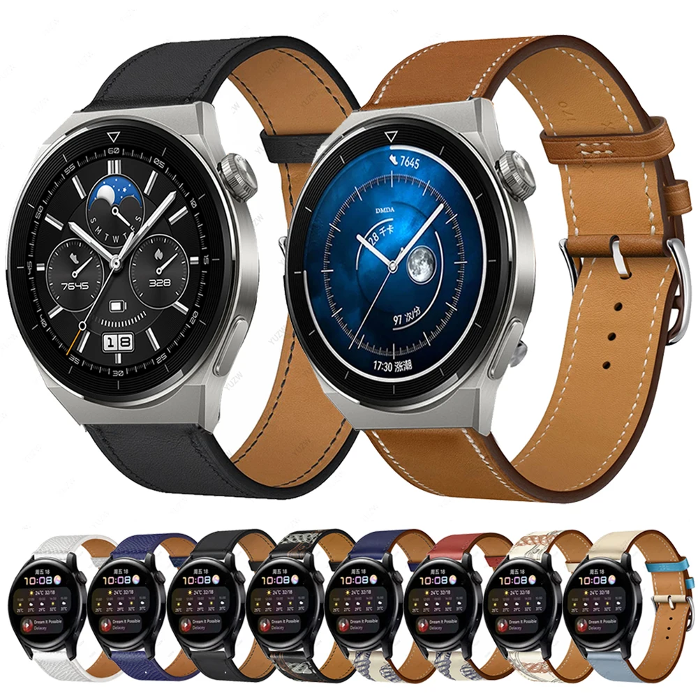 

Кожаный ремешок для HUAWEI Watch 3 GT 2 Pro GT3 42 мм 46 мм, браслет для HONOR Magic Watch 2 GS, аксессуары для наручных часов 20 мм 22 мм