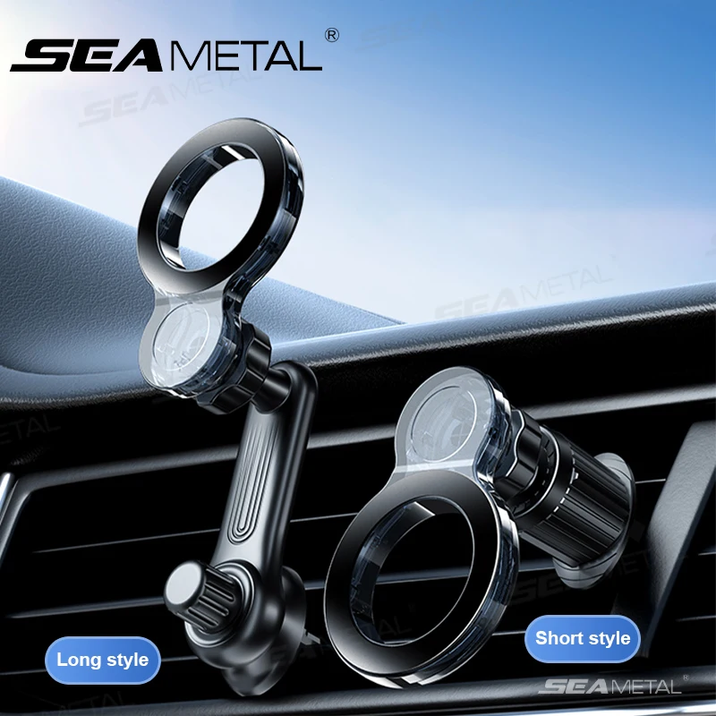 SEAMETAL Magnetischer Autotelefonhalter, 360-Grad-Drehung, verstellbar, Einhandbedienung, Luftauslass, Entlüftung, Handy-Unterstützung