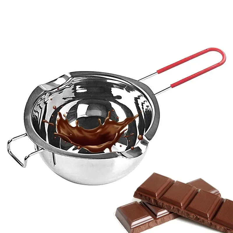 

Chocolate Melting Pot Chocolate Melting Bowl Stainless Steel Hot Oil Pouring Pot Candy And Candle Making 400ML For Melting