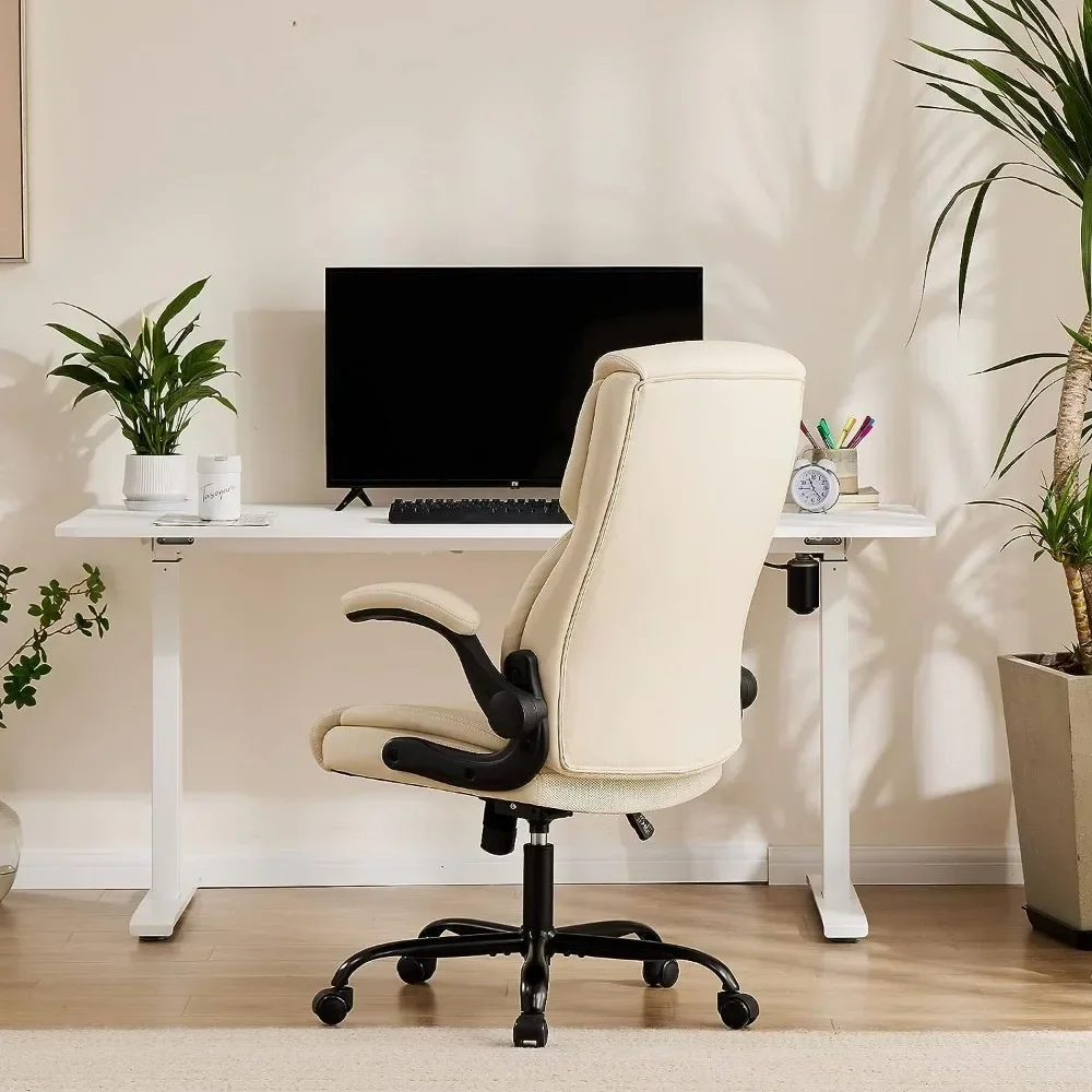 Computer Gaming Chair, Ergonomic Office Chair High Back Heavy Duty Task Desk Chair with Flip-up Arms, PU Leather 2