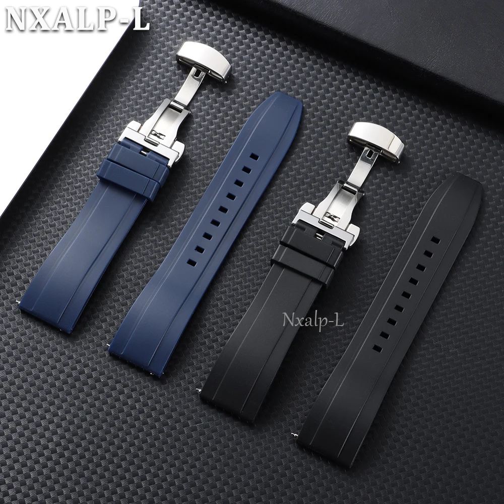 Sleek Silicone Waterproof Watch Band with Butterfly Clasp - Men's and Women's Sport Bracelet