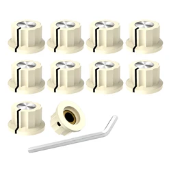 Premium Black Rotary Knobs for Volume Control (Pack of 10) (Cream color)
