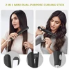 Mini Splint Flat Iron Hair Straightener Curling Wand Curly Ceramic Curler Straight Dual Purpose Hair Styling Tool WITH Hair Clip 3