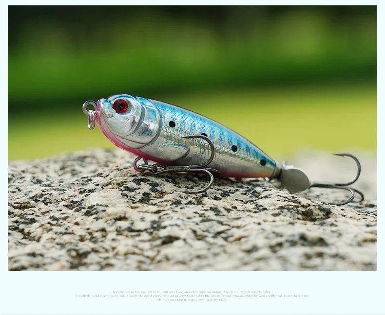 Kingdom Propeller Pencil Bait Angelköder Topwater 55mm 8,8g Wobblers Hart Kunstköder mit frei rotierendem Schwanz für Barsch- und Hechtangeln – Detail 4