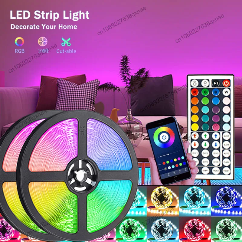RGB SMD5050 Led Strip Lights Bluetooth Control LED Lights for Room Led15m 10m 15m 20m 30m