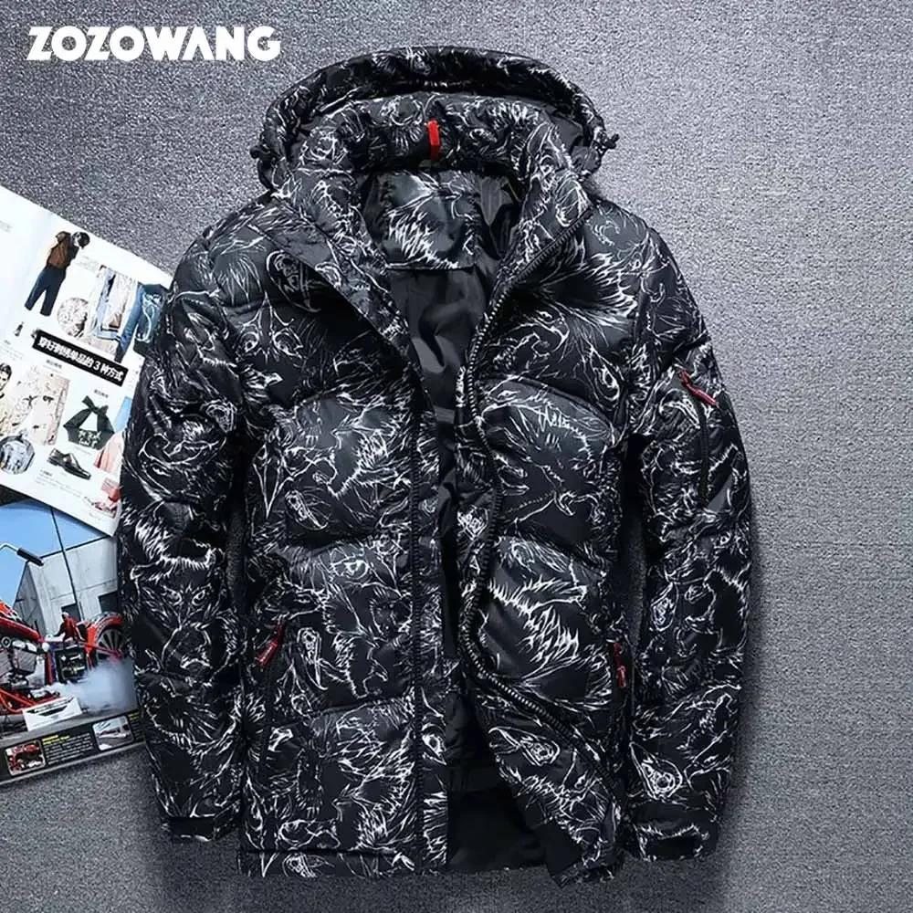 ZOZOWANG 2024 Winter Jacket High Quality Winter Thick White Duck Thick Down Jacket Men Camouflage Hooded Doudoune Homme Feather цена и фото