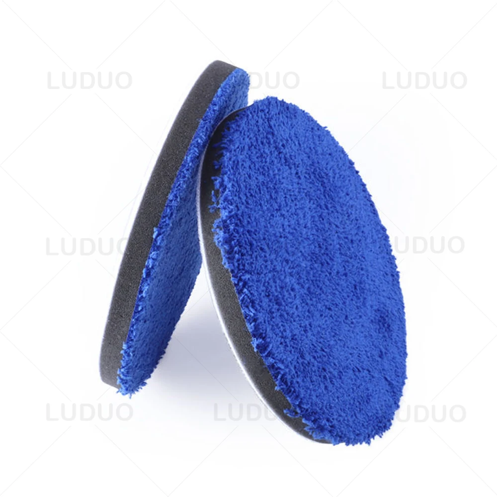 3/6PCS Car Polishing Pad 150mm Microfiber Pad Self-adhesion Automotive Waxing Polishing Disc Sponge Polishing Quickly Wipe Wax 5