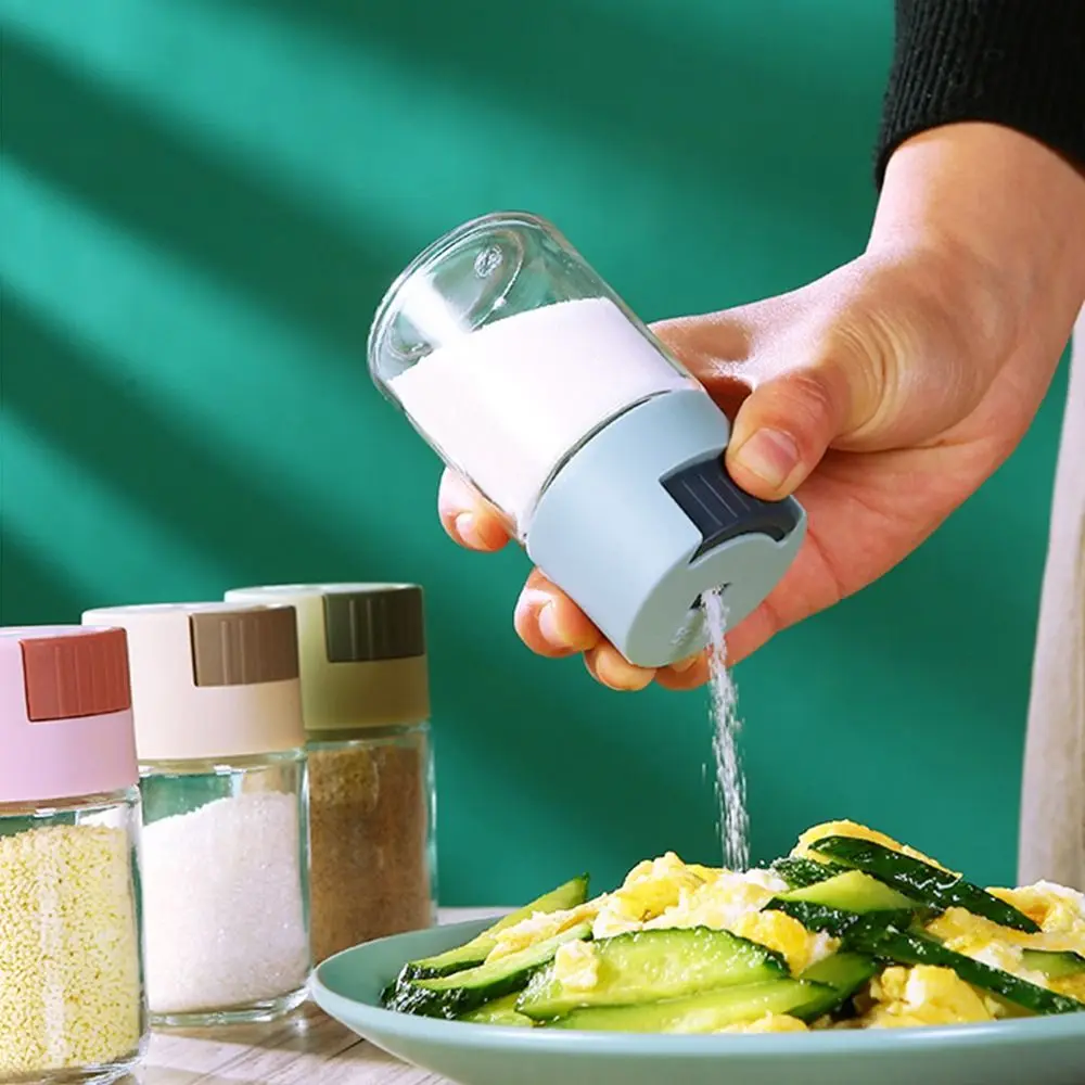 0.5g Metering Salt Shaker Push Type Salt Dispenser Tank Sugar Bottle Spice Pepper Shaker SpiceJar Can Seasoning Bottle