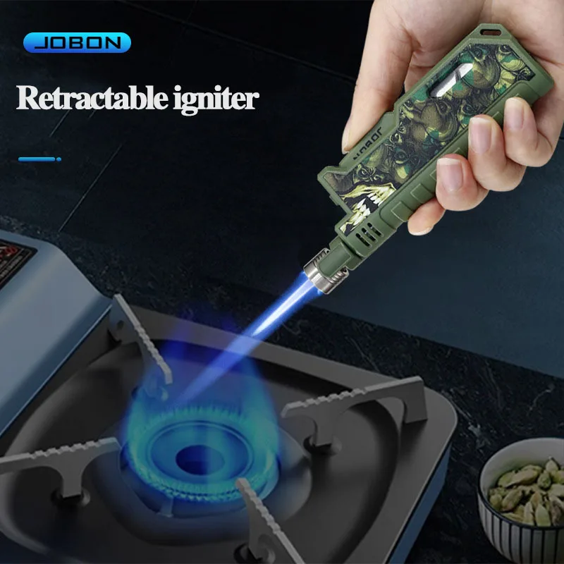 

Portable Metal Cigar Lighter Outdoor Barbecue Kitchen Multifunctional Lighter Windproof Turbine Gas Lighter Men's High end Gifts