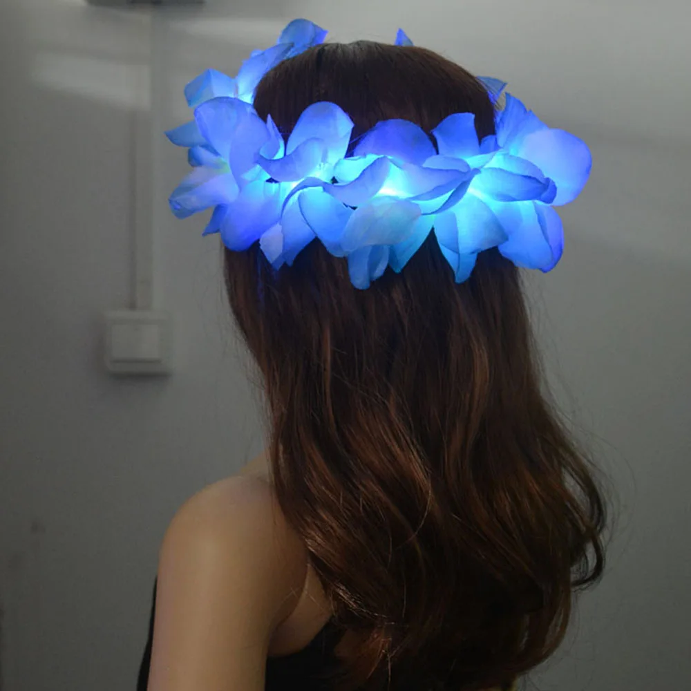 Acheter 1PC cheveux accessoires LED couronne bandeau éclairer coiffure  plume bandeau lumineux fête faveur