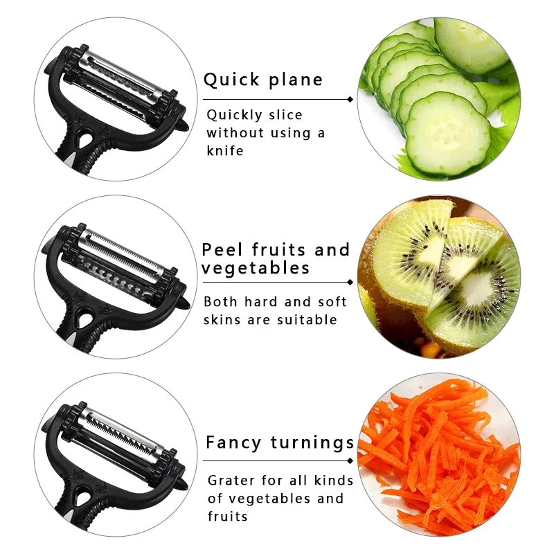 

Vegetable and Fruit Quick Peeler Kitchen Appliance Stainless Steel Peeler Multi-Functional Cooking Tool Potato and Carrot Grater