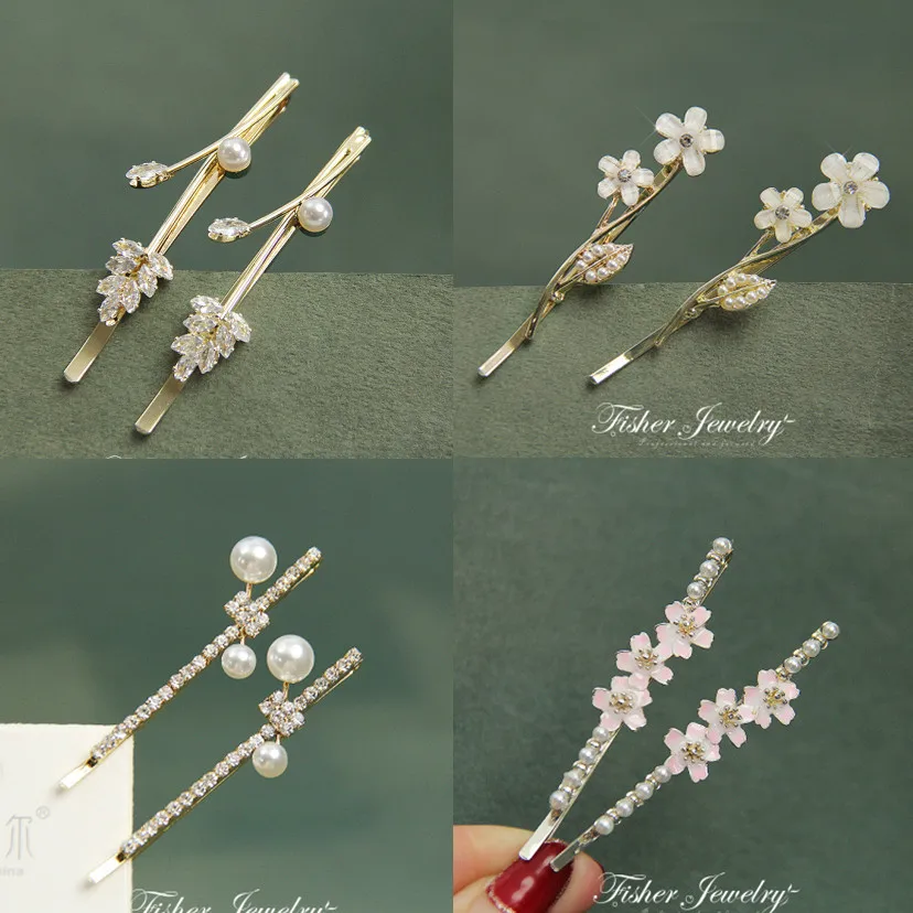 Exquisite Elegant Pearl Rhinestone Hairpins Gifts Women Girls Hair - Main Image