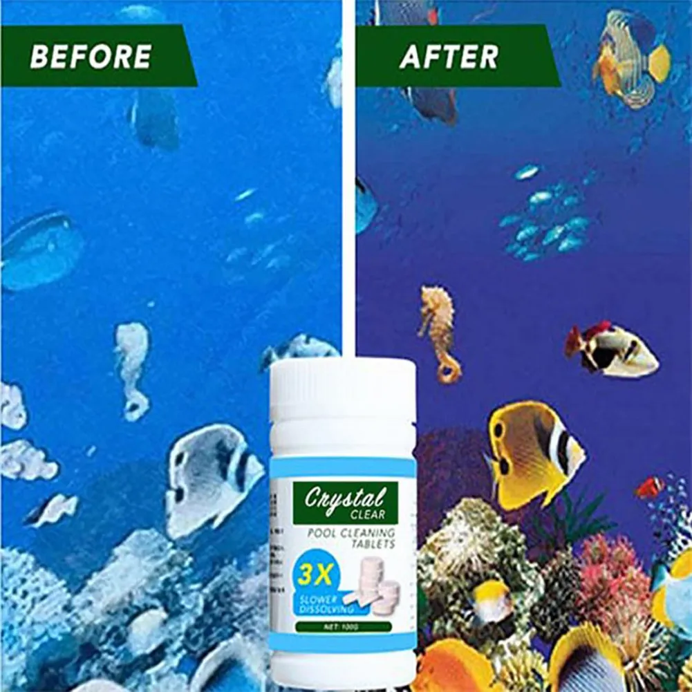 Chlorine Tablets For Pool Quick Dissolving Above Ground Effective Water Care 100 Tablets/Bottle pool chlorine tablets