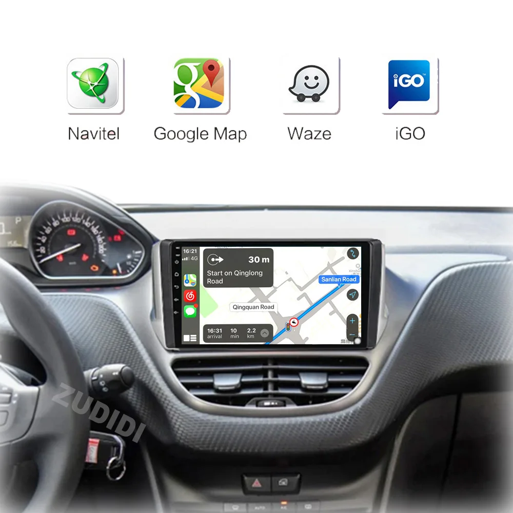 Android 16 Radio de coche 4G + WIFI Carplay para Peugeot 2008 208 2012-2018 unidad principal de navegación Multimedia reproductor de Audio Gps para automóvil 4