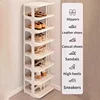 9-Layer Doorway Shoes Organizer Space-saving Narrow Shoe Storage Rack Wall Corner Stackable Plastic Shoes Rack Bedroom Furniture 5