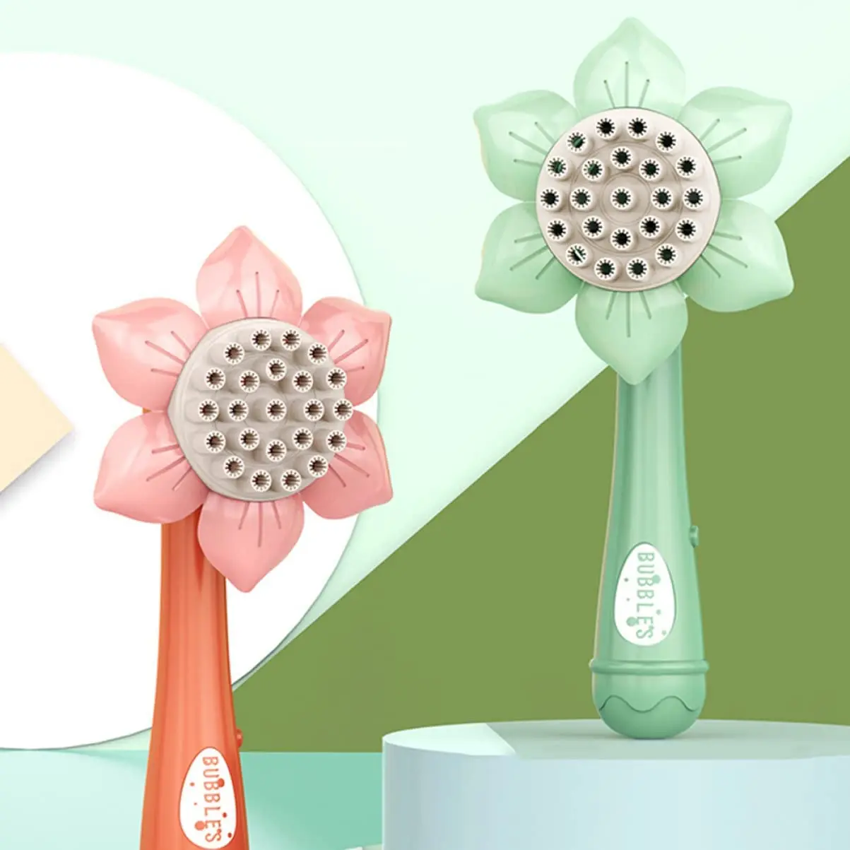Bubble Machine Bubble Gun Bubble Blowing Toy Sunflower 23 Hole Electric Automatic Bubbles Gun Summer Outdoor Party Toys For Girls Children Gifts