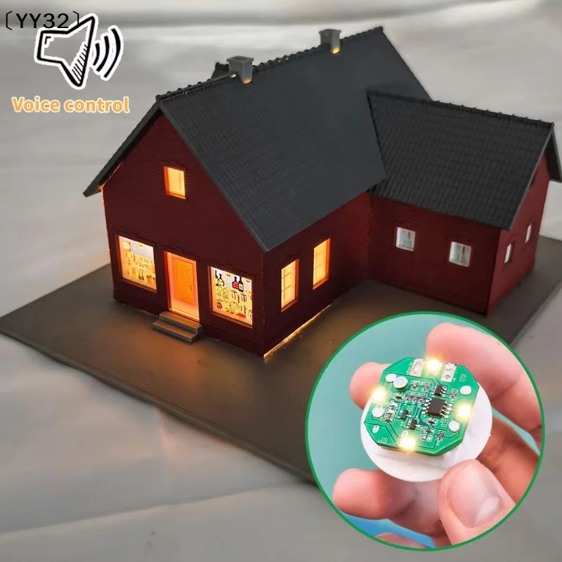 1Pcs 태핑/사운드 제어 조명 장난감 38mm 충전식 LED 라이트 나이트 램프 DIY 인형 집 액세서리 벽 침대 옆 램프