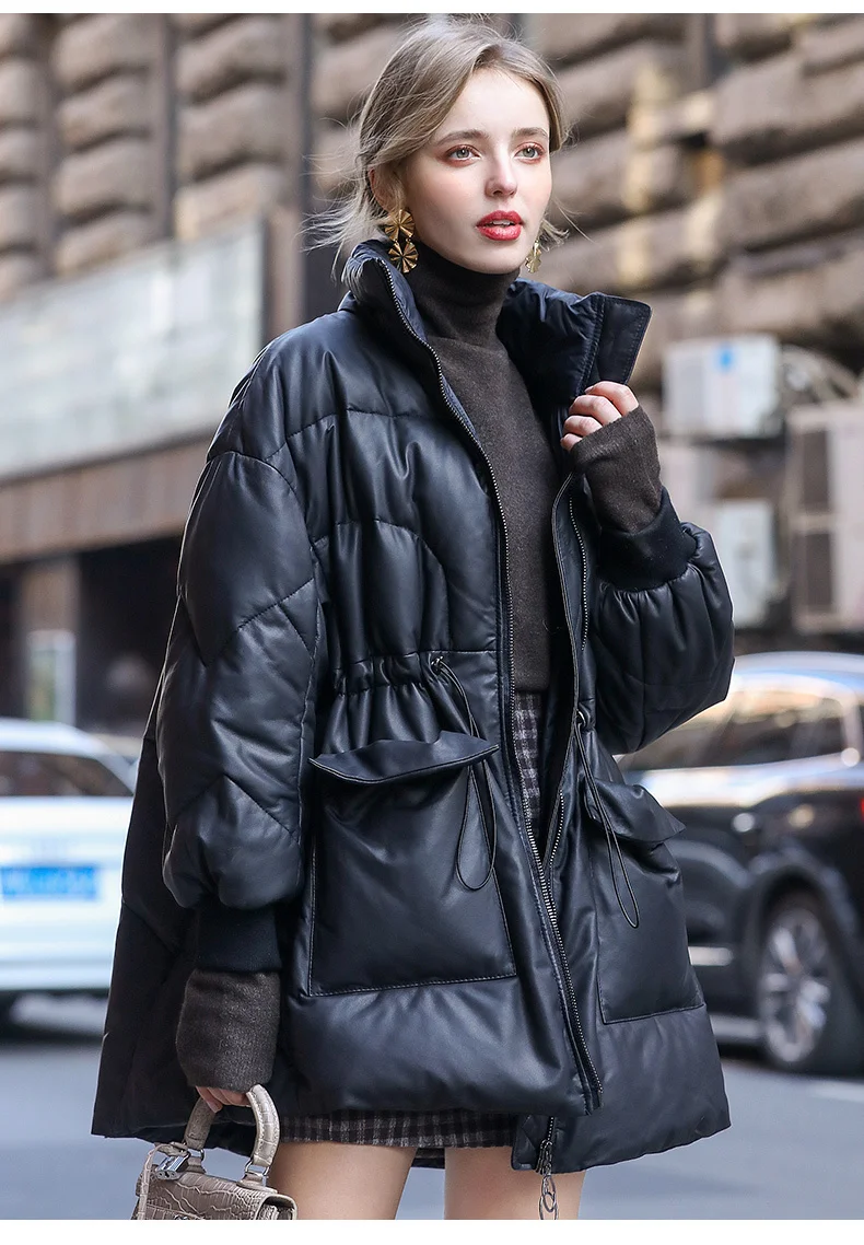 

2024 Genuine Leather Jacket Women Oversized Down Jackets Warm Women's Sheepskin Coat Female Winter Parkas Mujer Chaqueta Pph1848