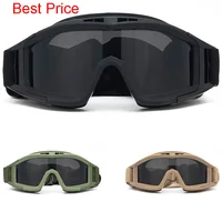 10Pcs M'ilitary Fan Tactical Glasses Cs Explosion-proof Anti Impact Special Combat Goggles Three Lens Suit Motorcycle Goggles 1