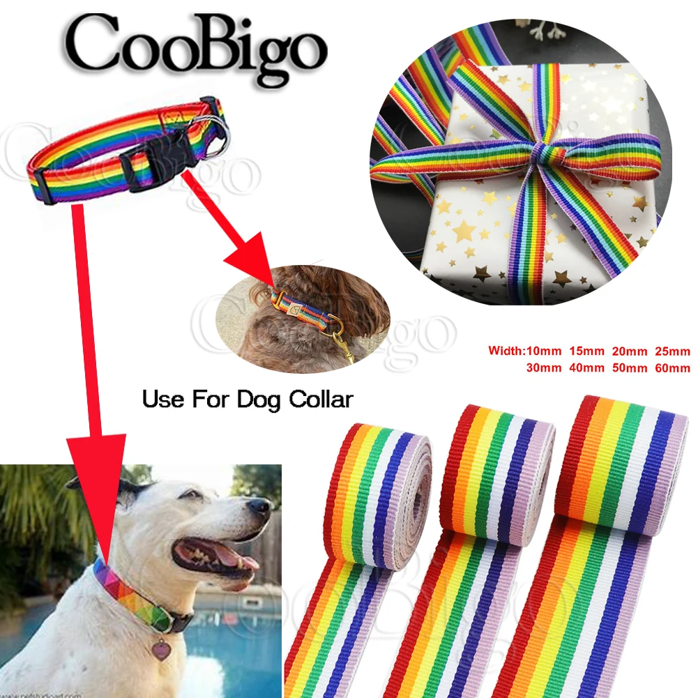 Description Picture 5 of item5Yards Polyester Webbing Rainbow Striped Ribbon Band Fabric Trim DIY Luggage Belts Bracelet Shoes Clothes Sewing Craft Supplies