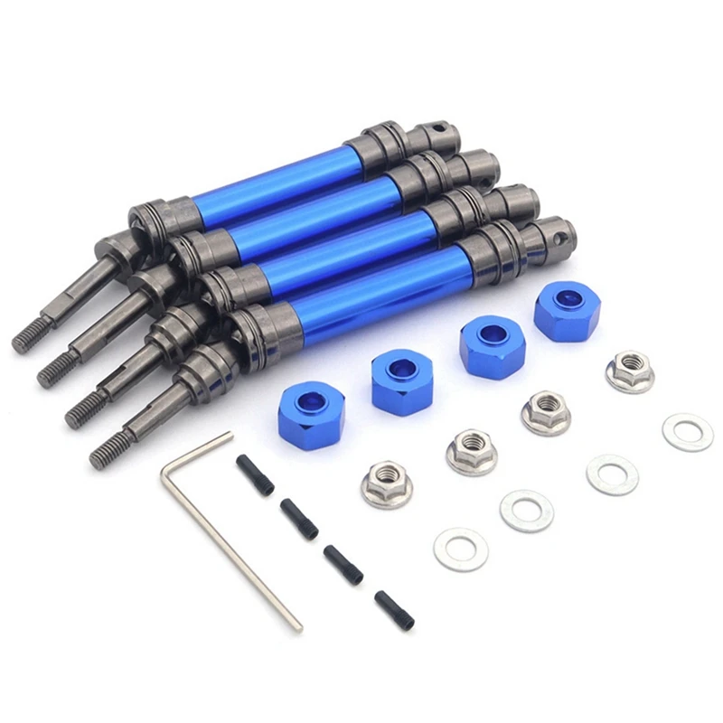 

Hot Sale 8Pcs Metal Front And Rear Drive Shaft CVD For 1/10 Traxxas Slash Rustler Stampede Hoss VXL 4X4 RC Car Upgrade Parts,Blu