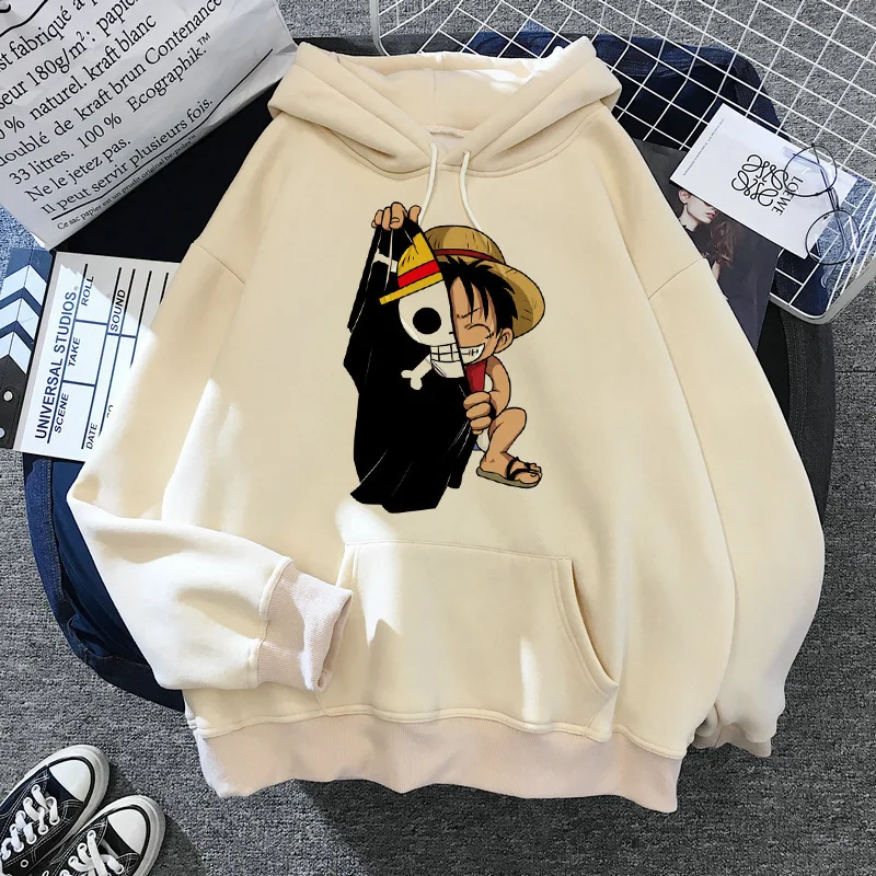 Hot Comics One Piece Luffy Impressão Gráficos Hoodies Das Mulheres