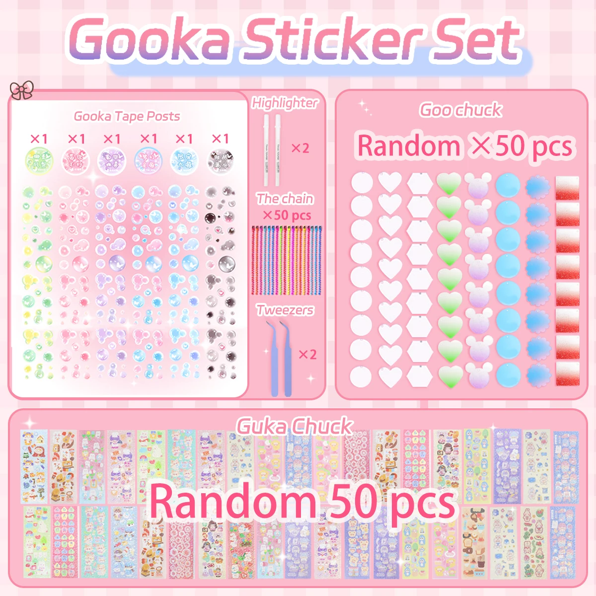 160-pcs-goo-card-set-diy-sticker-hang-tag-toys-girls-kids-toys-acrylic-keychain-pendant-decor-sticker-art-supplies