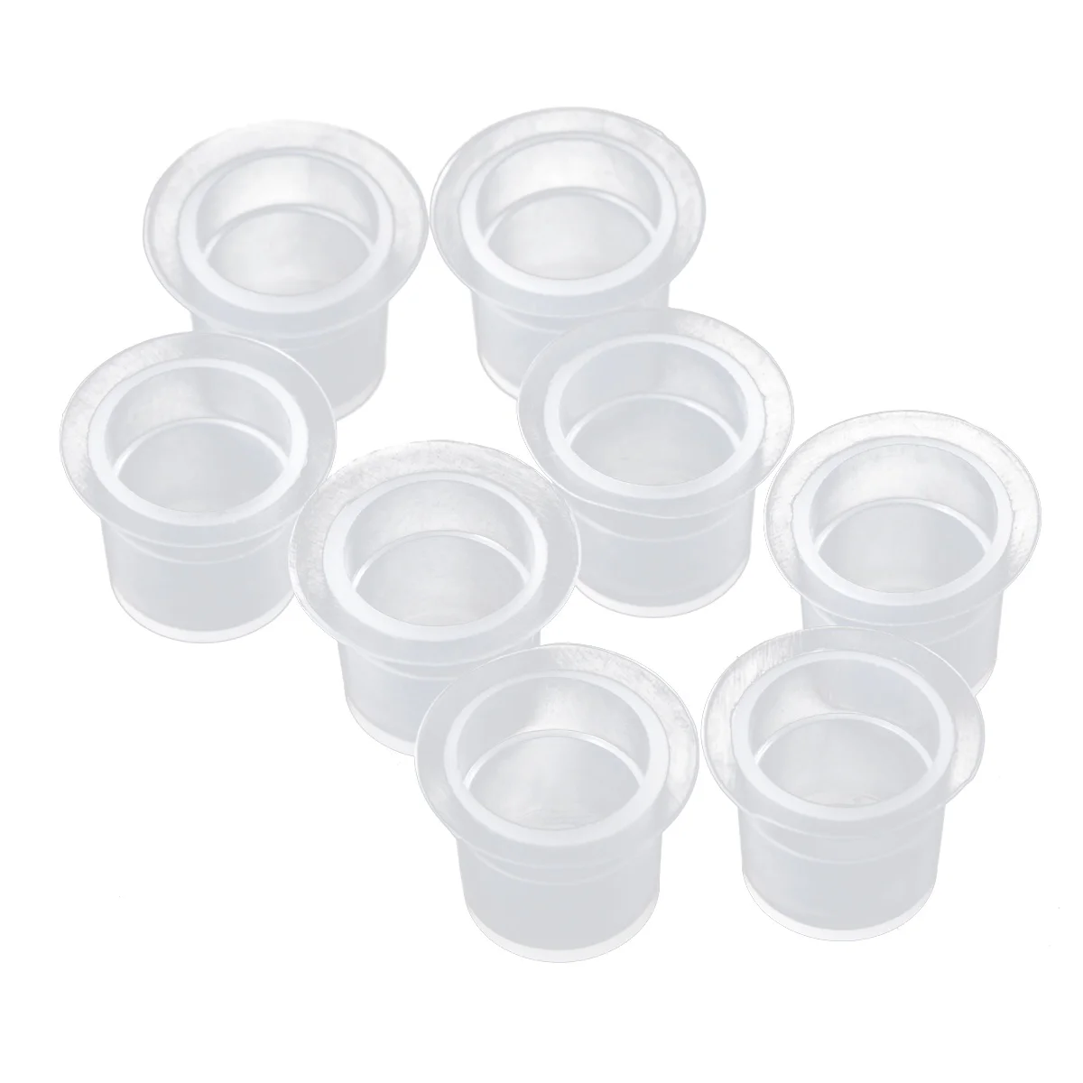

100pcs Ink Caps Disposable Ink Cups Permanent Eyelash Makeup Eyebrow Tattooing Pigment Container Kits Supplies 8mm Size S