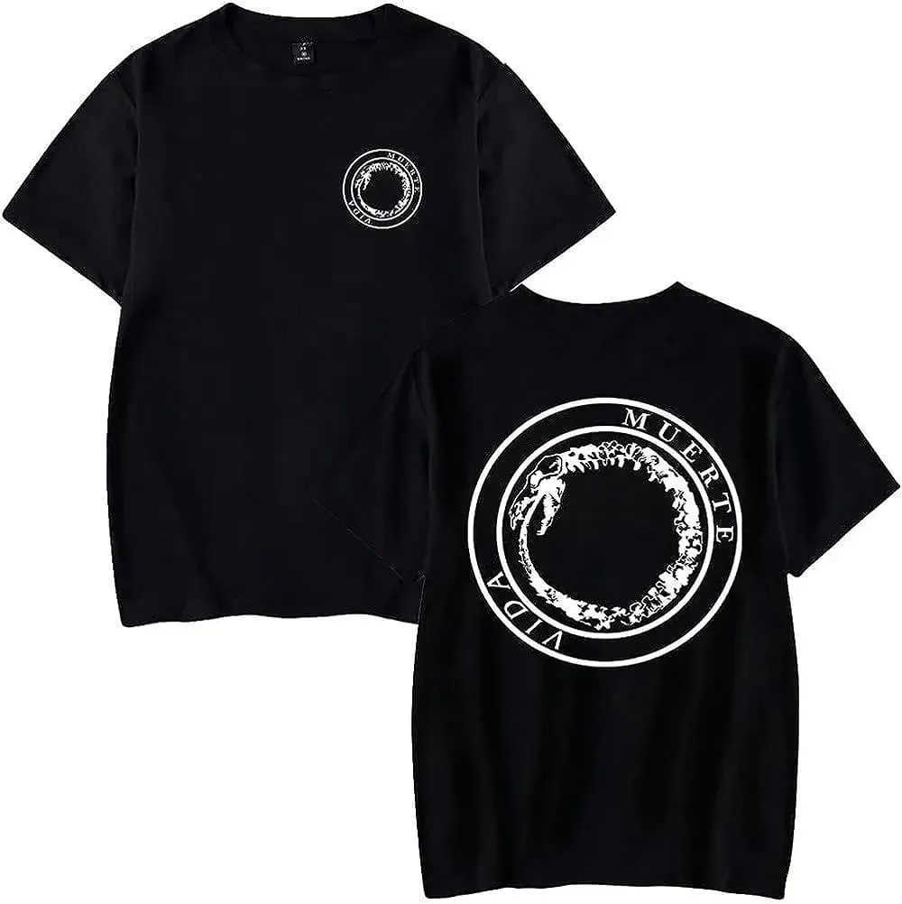 

Camiseta estampada masculina e feminina Canserbero Vida Muerte Merch, camisa de manga curta, streetwear verão, camiseta com