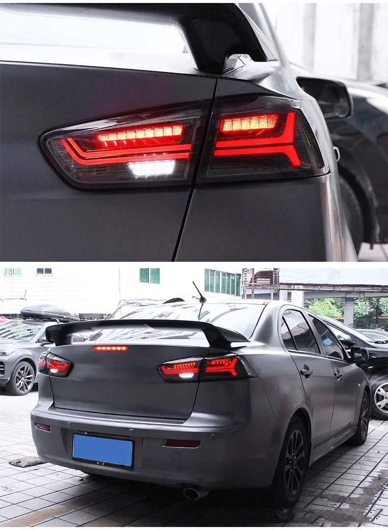 

For Mitsubishi Lancer LED Taillight Assembly Brake Running Parking Reverse Tail Lamp Dynamic Streamer Turn Signal Car Lights