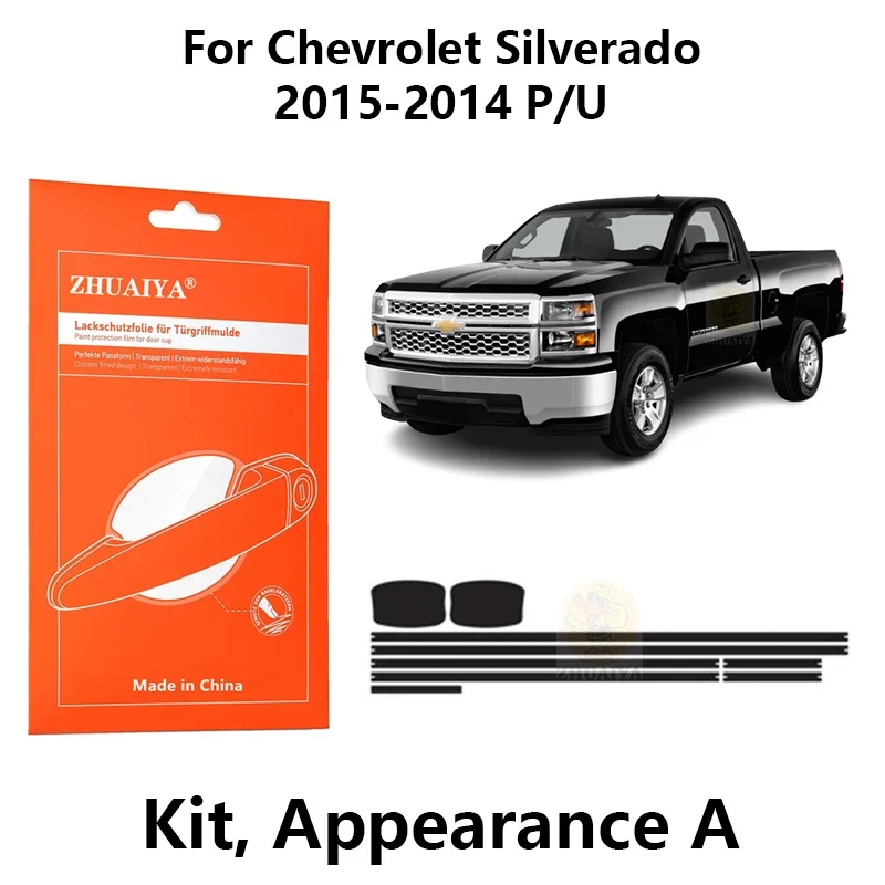 

Защитная пленка ZHUAIYA для красок дверной ручки, ТПУ PPF для Chevrolet Silverado 2018-2014 Crew P/U