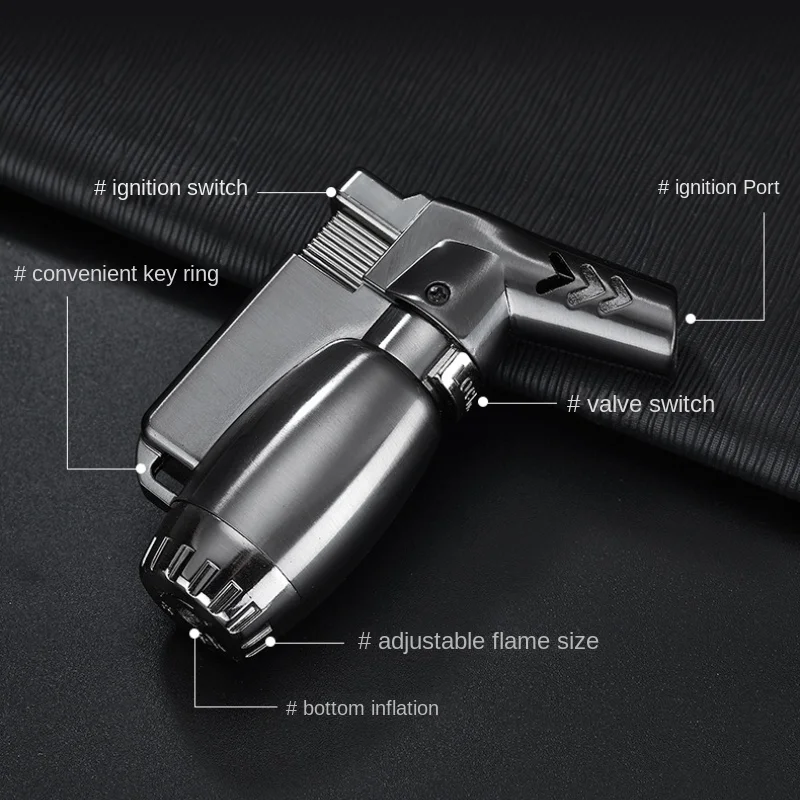 Metal Selling Mini Portable Inflatable Lighter Windproof Small Spray Gun Welding