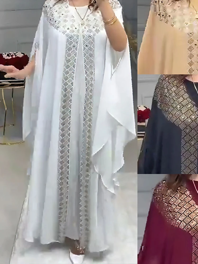 african dress style Ramadan Abayas Dubai African Dresses for Women Vetement Femme 2022 New Dashiki Diamonds Boubou Robe Africaine Femme Kaftan Dress african couple outfits Africa Clothing