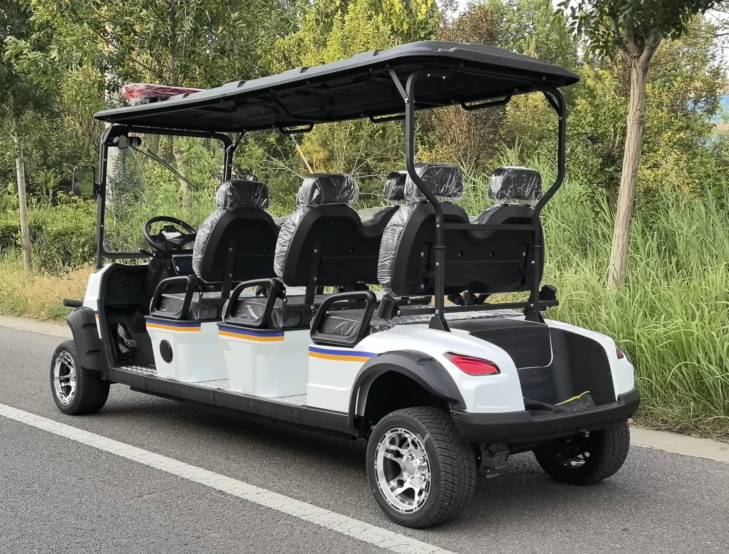 새로운 디자인 고하중 용량 4인승 블루 스트리트 리걸 4x4 구동 전기 골프 카트 커뮤니티 셔틀용