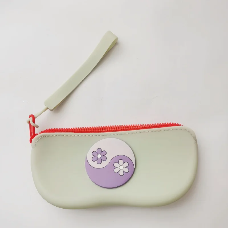 1pcs Silicone Glasses Bag Portable Sunglass Storage Bag Glasses Case Diy Hanging Large Capacity Lipstick Data Cable Storage Bag