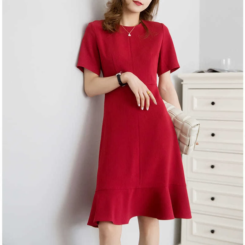 mid length fishtail dress