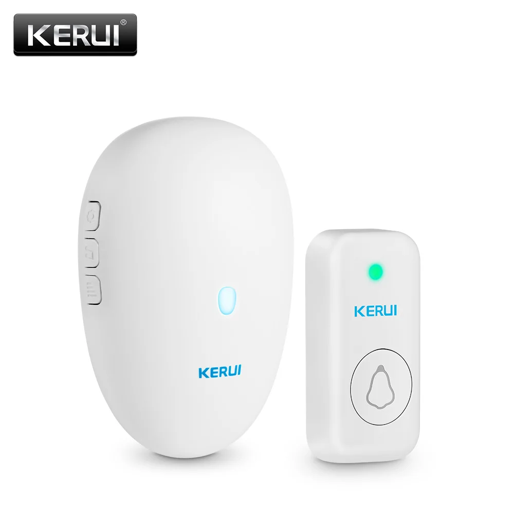 KERUI ドアベル受信機 ボタン付き スマートワイヤレスドアベル ウェルカムチャイム 57 メロディー付き ホームセキュリティ M521